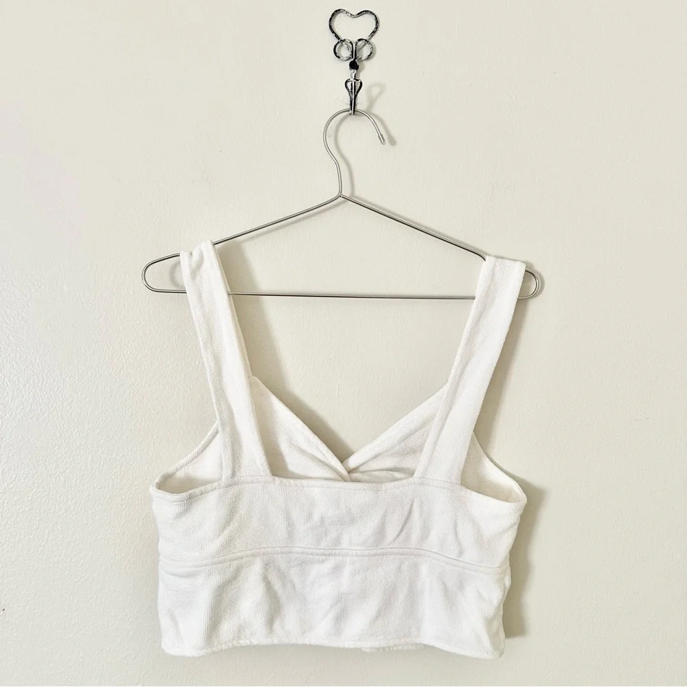| madewell • textured cutout knot front cropped tank top • large | - Picture 9 of 15